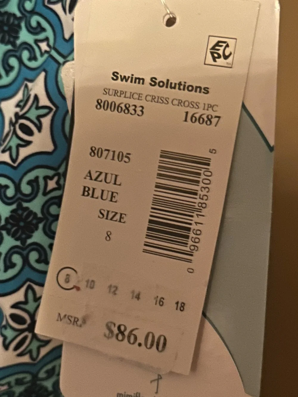 Swim Solutions Blue & White Swimwear - Picture 3 of 3